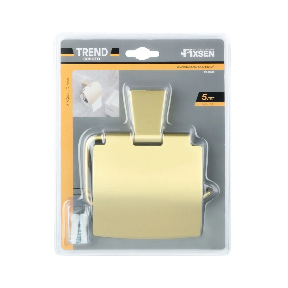 Держатель туалетной бумаги FIXSEN TREND GOLD FX-99010 золото матовое — Изображение 3