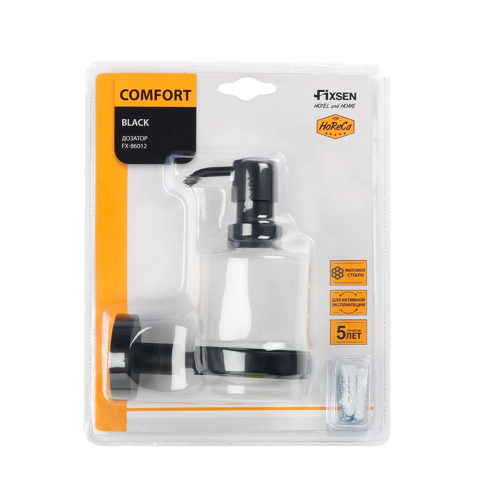 Дозатор жидкого мыла FIXSEN COMFORT BLACK FX-86012 черный — Изображение 3