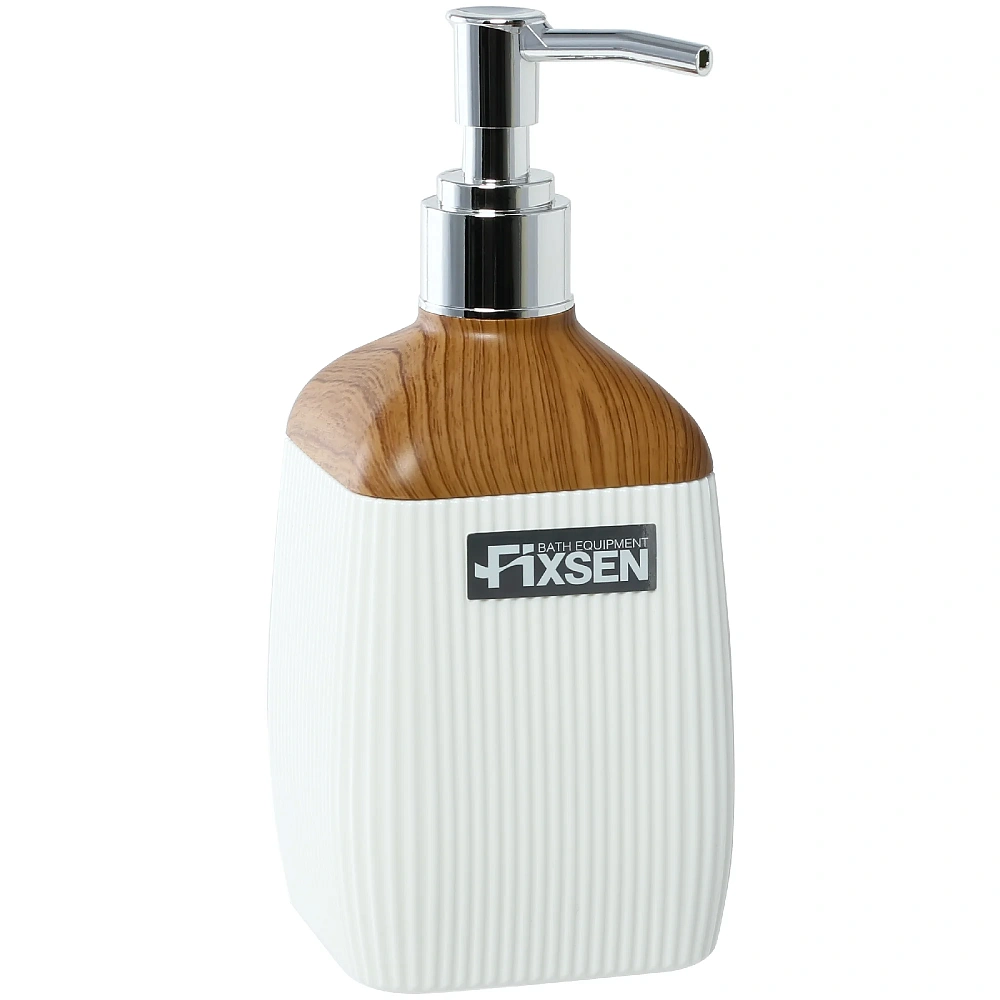 Дозатор жидкого мыла FIXSEN WHITE WOOD FX-402-1 белый/коричневый — Изображение 1