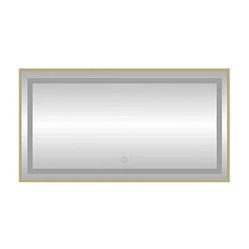 Зеркало Fixsen FX-2100G прямоугольное 100х80 см с подсветкой LED, золотой сатин