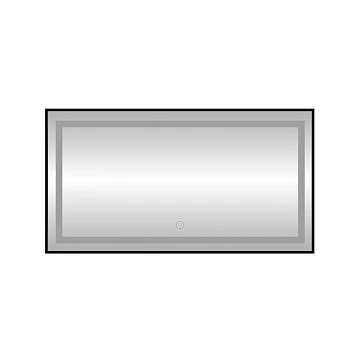 Зеркало Fixsen FX-2080B прямоугольное 80х60 см с подсветкой LED, черное
