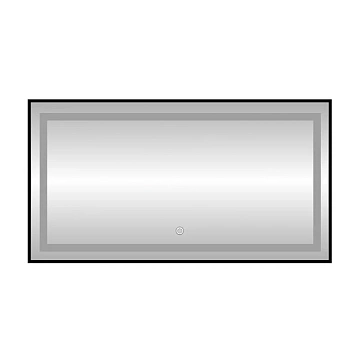 Зеркало Fixsen FX-2100B прямоугольное 100х80 см с подсветкой LED, черное