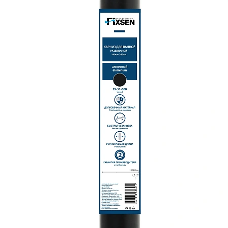 Карниз для ванны FIXSEN FX-51-000 черный Карниз для ванны FIXSEN FX-51-000 черный