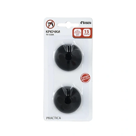 Крючок FIXSEN PRACTICA FX-558A 2шт. черный Крючок FIXSEN PRACTICA FX-558A 2шт. черный