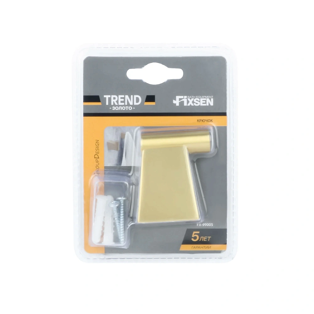 Крючок FIXSEN TREND GOLD FX-99005 золото матовое — Изображение 3