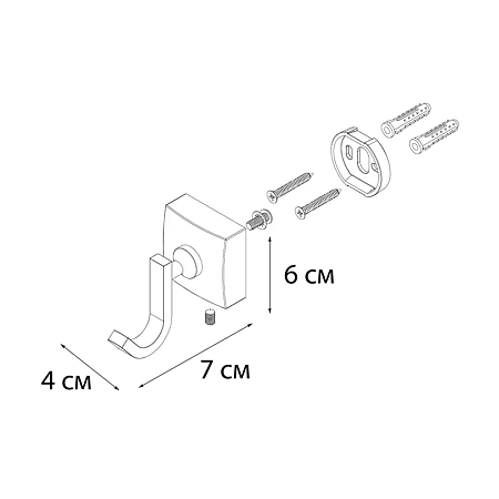 Крючок FIXSEN KVADRO FX-61305 хром Крючок FIXSEN KVADRO FX-61305 хром