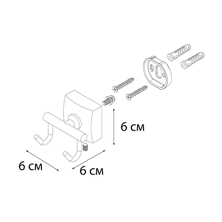Крючок FIXSEN KVADRO FX-61305B хром Крючок FIXSEN KVADRO FX-61305B хром