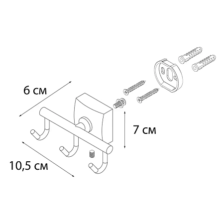 Крючок FIXSEN KVADRO FX-61305C хром Крючок FIXSEN KVADRO FX-61305C хром