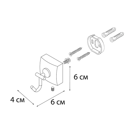 Крючок FIXSEN KVADRO FX-61305F хром Крючок FIXSEN KVADRO FX-61305F хром