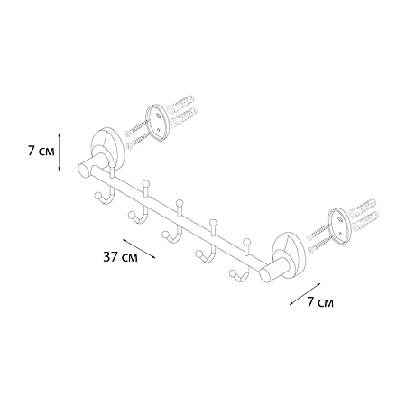 Крючок FIXSEN EUROPA FX-21805-5 хром Крючок FIXSEN EUROPA FX-21805-5 хром