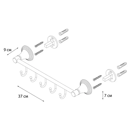 Крючок Fixsen Luksor FX-71605-5B Крючок Fixsen Luksor FX-71605-5B