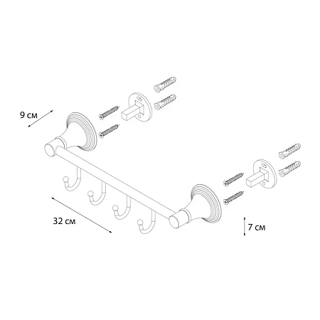 Крючок Fixsen Luksor FX-71605-4B Крючок Fixsen Luksor FX-71605-4B