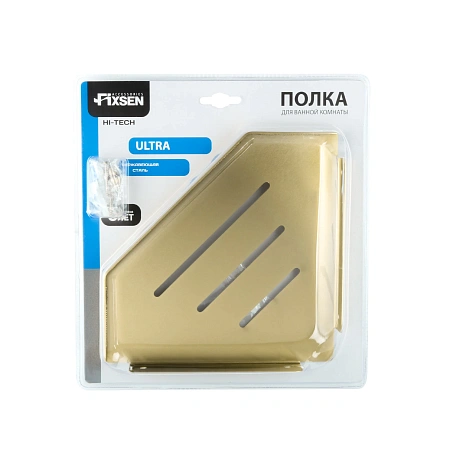 Полка угловая FIXSEN HI-TECH FX-841G золотой сатин Полка угловая FIXSEN HI-TECH FX-841G золотой сатин