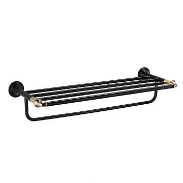 Полотенцедержатель Fixsen Luksor FX-71615B черный/золото