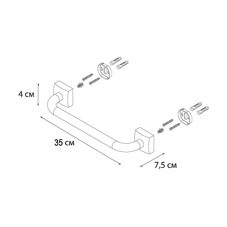 Поручень FIXSEN KVADRO FX-61317B хром Поручень FIXSEN KVADRO FX-61317B хром