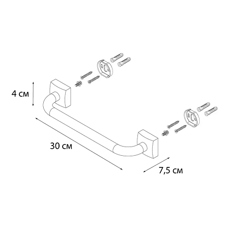Поручень FIXSEN KVADRO FX-61317 хром Поручень FIXSEN KVADRO FX-61317 хром