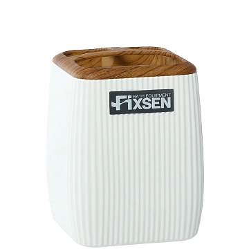 Стакан FIXSEN WHITE WOOD FX-402-3 белый/коричневый