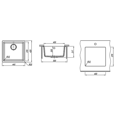 Кухонная мойка Florentina ВЕГА 22.315.C0400.302 антрацит Кухонная мойка Florentina ВЕГА 22.315.C0400.302 антрацит