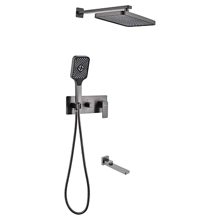 Душевая система Fmark FS8750-3Q встраиваемая, графит Душевая система Fmark FS8750-3Q встраиваемая, графит