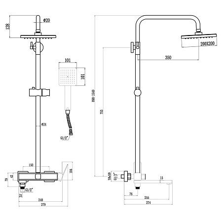 Душевая система Fmark FS8745-22A хром Душевая система Fmark FS8745-22A хром