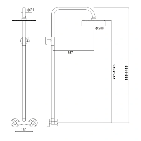 Душевая система Fmark FS8505 сатин Душевая система Fmark FS8505 сатин