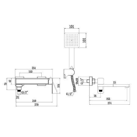 Смеситель для ванны Fmark FS8724-22HB розовое золото Смеситель для ванны Fmark FS8724-22HB розовое золото