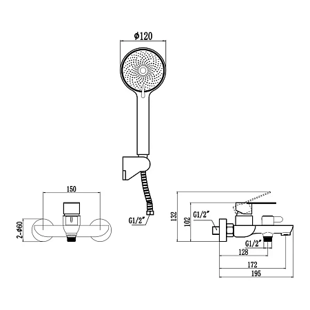 Смеситель для ванны Fmark FS8803C золото матовое Смеситель для ванны Fmark FS8803C золото матовое