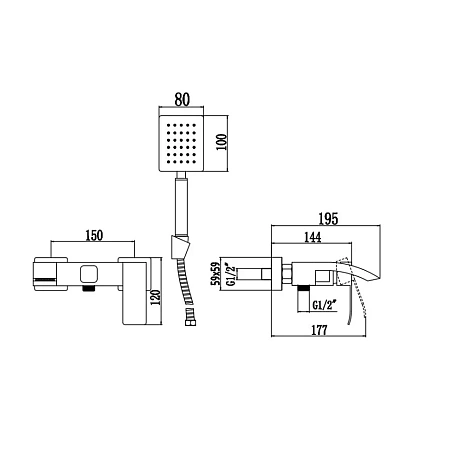 Смеситель для ванны Fmark FS8624-1 сатин Смеситель для ванны Fmark FS8624-1 сатин