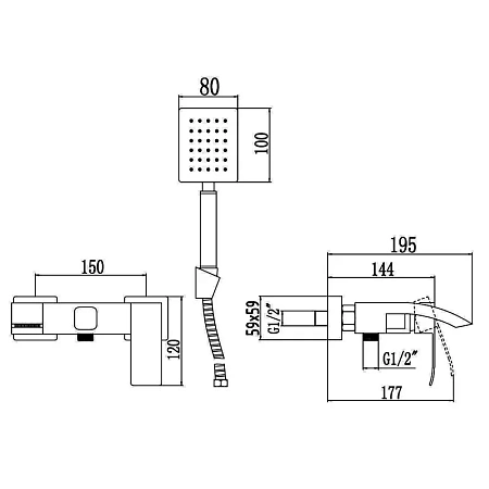 Смеситель для ванны Fmark FS8624C золото матовое Смеситель для ванны Fmark FS8624C золото матовое