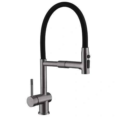 Смеситель для кухни Fmark FS0152Q с гибким изливом, графит Смеситель для кухни Fmark FS0152Q с гибким изливом, графит