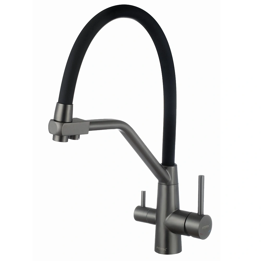 Смеситель для кухни Fmark FS0662-Q01 с подключением к фильтру, графит — Изображение 1