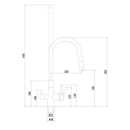 Смеситель для кухни Fmark FS1062-Q01 с подключением к фильтру, графит Смеситель для кухни Fmark FS1062-Q01 с подключением к фильтру, графит
