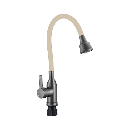 Смеситель для кухни Fmark FS8266Q-12 с гибким изливом, графит/бежевый Смеситель для кухни Fmark FS8266Q-12 с гибким изливом, графит/бежевый