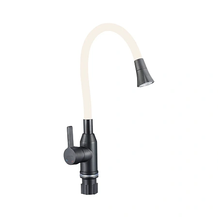 Смеситель для кухни Fmark FS8277Q-12 с гибким изливом, графит/бежевый Смеситель для кухни Fmark FS8277Q-12 с гибким изливом, графит/бежевый