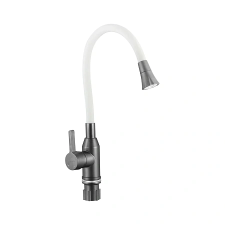 Смеситель для кухни Fmark FS8277Q-02 с гибким изливом, графит/белый Смеситель для кухни Fmark FS8277Q-02 с гибким изливом, графит/белый