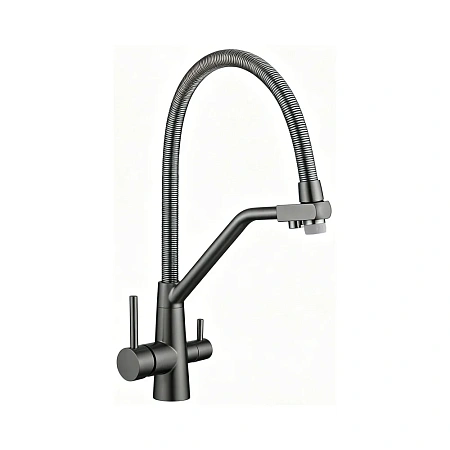 Смеситель для кухни Fmark FS0762Q-V2 с подключением к фильтру, графит/серый Смеситель для кухни Fmark FS0762Q-V2 с подключением к фильтру, графит/серый