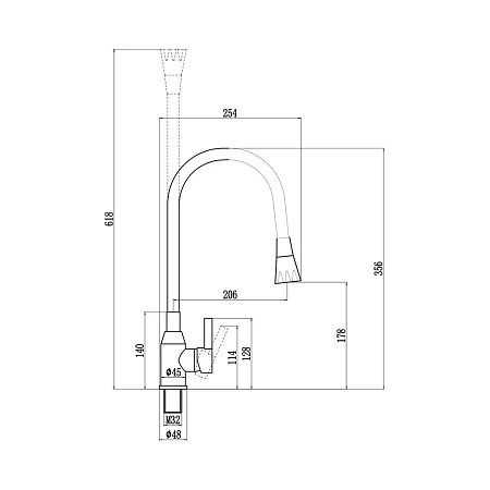 Смеситель для кухни Fmark FS8277Q-01 с гибким изливом, графит/темно-серый Смеситель для кухни Fmark FS8277Q-01 с гибким изливом, графит/темно-серый