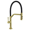 Смеситель для кухни Fmark FS0052C с гибким изливом, золото матовое Смеситель для кухни Fmark FS0052C с гибким изливом, золото матовое