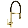 Смеситель для кухни Fmark FS0252C с гибким изливом, золото матовое Смеситель для кухни Fmark FS0252C с гибким изливом, золото матовое