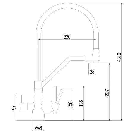 Смеситель для кухни Fmark FS0662-L01-V2 с подключением к фильтру, сатин Смеситель для кухни Fmark FS0662-L01-V2 с подключением к фильтру, сатин