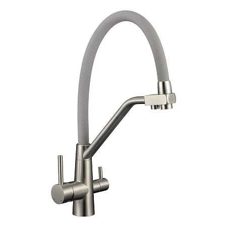 Смеситель для кухни Fmark FS0662-XL04 с подключением к фильтру, сатин/серый Смеситель для кухни Fmark FS0662-XL04 с подключением к фильтру, сатин/серый