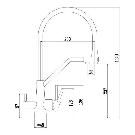 Смеситель для кухни Fmark FS0662-XL04 с подключением к фильтру, сатин/серый Смеситель для кухни Fmark FS0662-XL04 с подключением к фильтру, сатин/серый