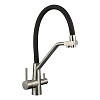 Смеситель для кухни Fmark FS0662-XL01 с подключением к фильтру, сатин/черный