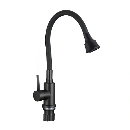 Смеситель для кухни Fmark FS8288H-01 с гибким изливом, черный Смеситель для кухни Fmark FS8288H-01 с гибким изливом, черный