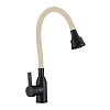 Смеситель для кухни Fmark FS8266H-12 с гибким изливом, черный/бежевый Смеситель для кухни Fmark FS8266H-12 с гибким изливом, черный/бежевый