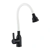 Смеситель для кухни Fmark FS8266H-02 с гибким изливом, черный/белый Смеситель для кухни Fmark FS8266H-02 с гибким изливом, черный/белый