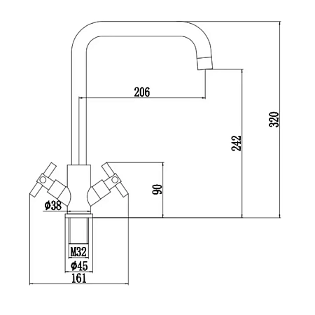 Смеситель для кухни Fmark FS8412H черный Смеситель для кухни Fmark FS8412H черный
