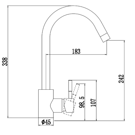 Смеситель для кухни Fmark FS8232W белый Смеситель для кухни Fmark FS8232W белый