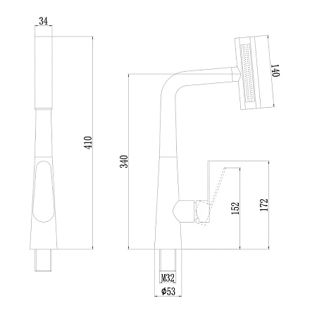 Смеситель для кухни Fmark FS8277H черный Смеситель для кухни Fmark FS8277H черный
