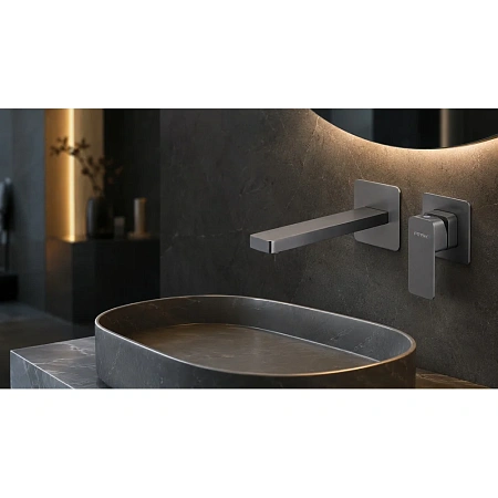 Смеситель для раковины Fmark FS8731Q встраиваемый, графит Смеситель для раковины Fmark FS8731Q встраиваемый, графит